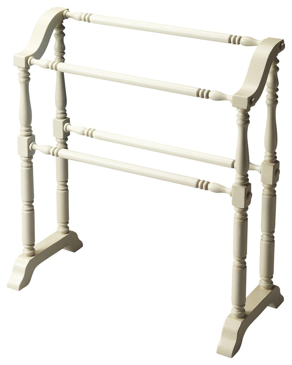 Vintage Cottage White Blanket Stand - Homeroots