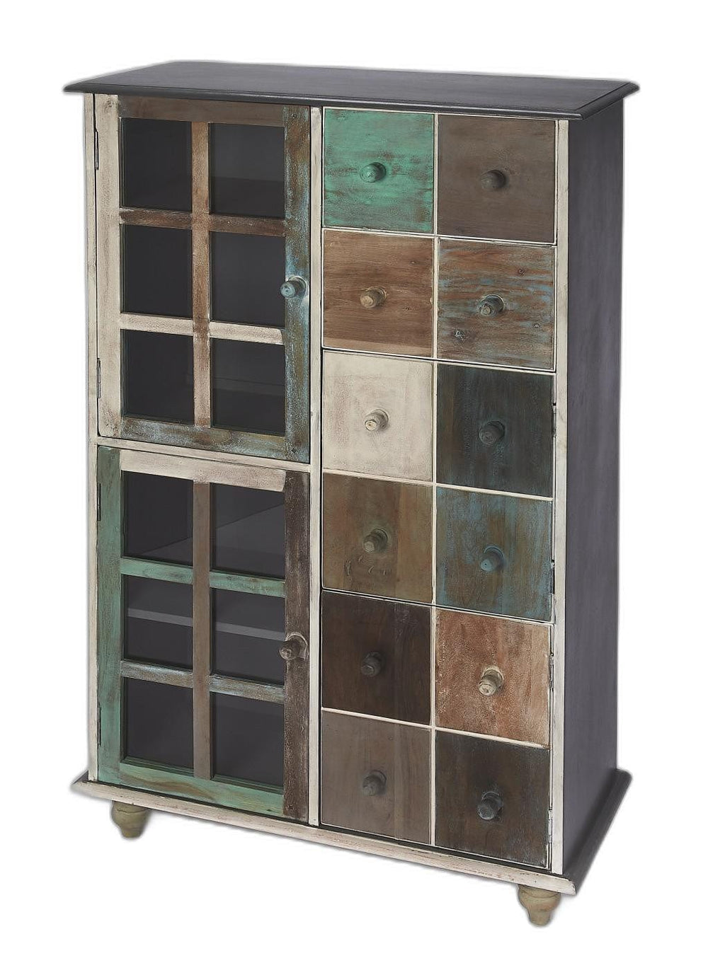 32" Brown And Dark Brown Solid Wood Frame Standard Accent Chest With Two Drawers - Homeroots