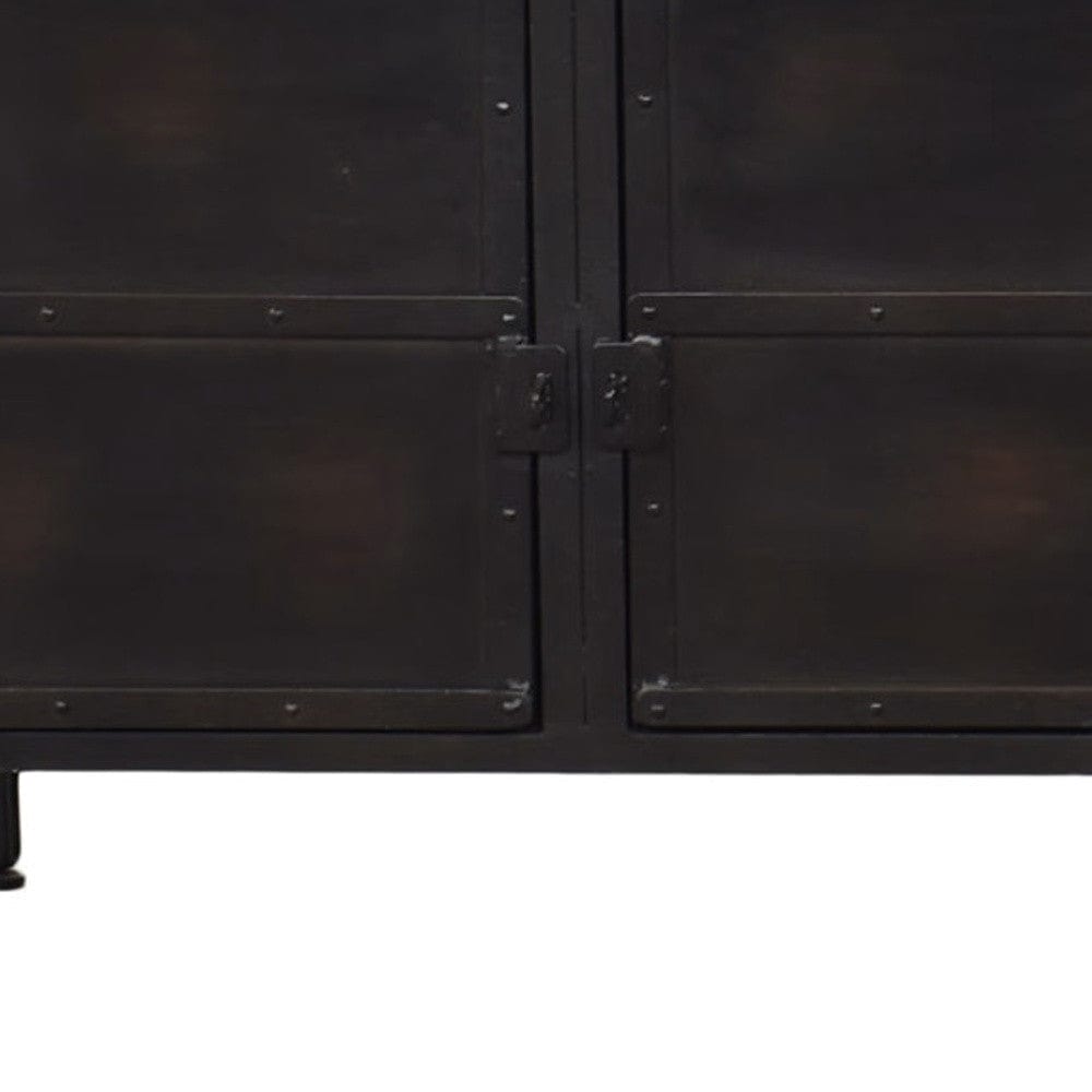 62" Black Iron Sideboard Console Cabinet - Homeroots