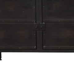 62" Black Iron Sideboard Console Cabinet - Homeroots