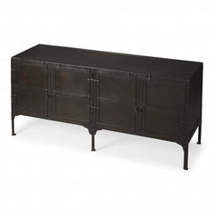 62" Black Iron Sideboard Console Cabinet - Homeroots