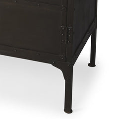 62" Black Iron Sideboard Console Cabinet - Homeroots