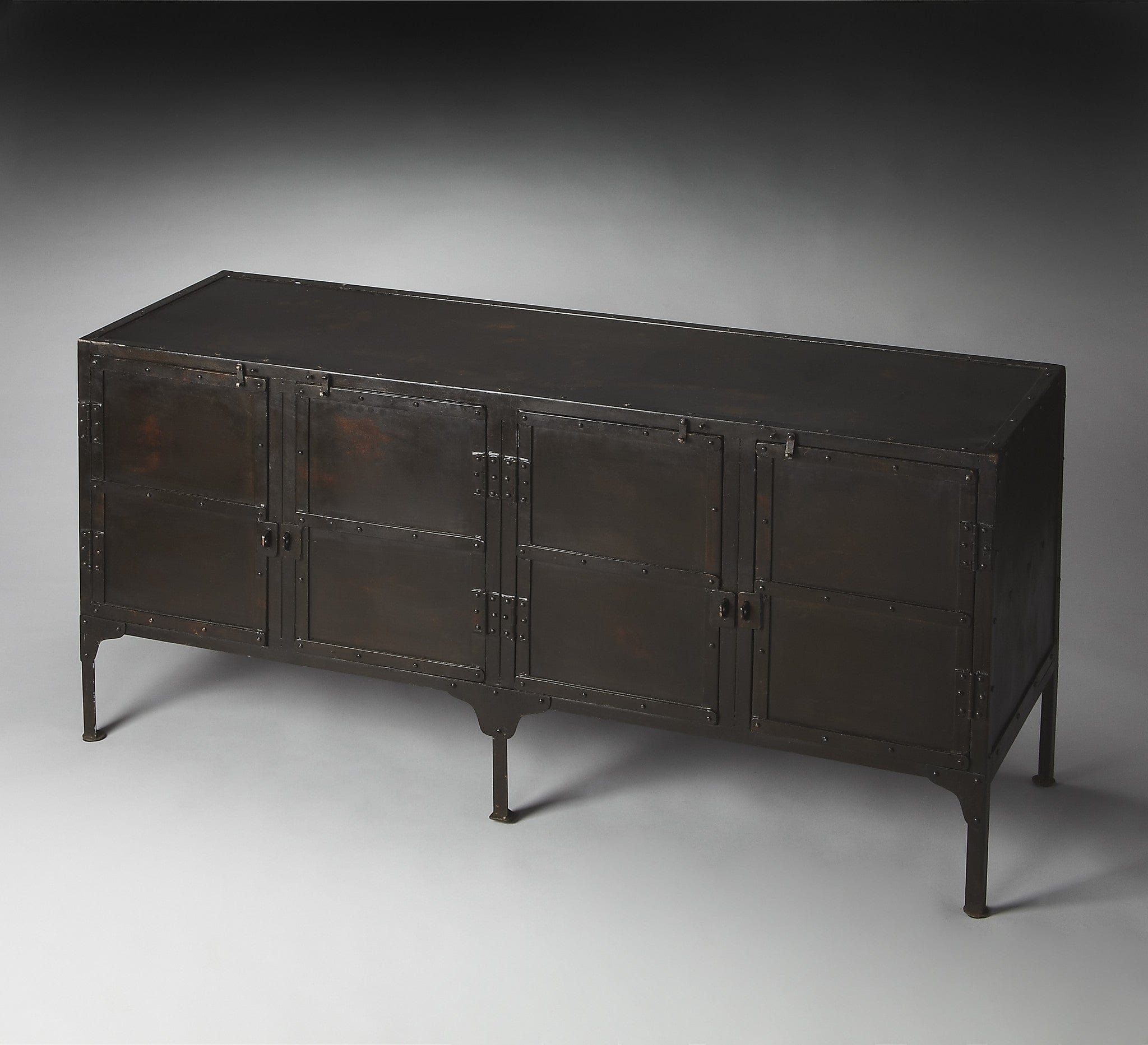 62" Black Iron Sideboard Console Cabinet - Homeroots