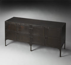 62" Black Iron Sideboard Console Cabinet - Homeroots