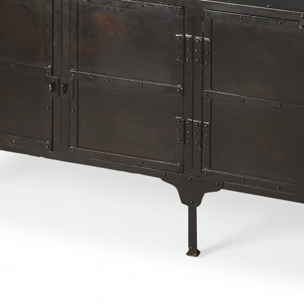 62" Black Iron Sideboard Console Cabinet - Homeroots