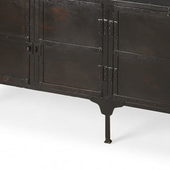 62" Black Iron Sideboard Console Cabinet - Homeroots