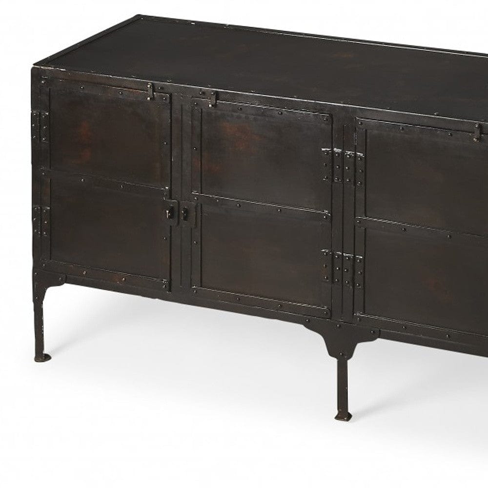 62" Black Iron Sideboard Console Cabinet - Homeroots