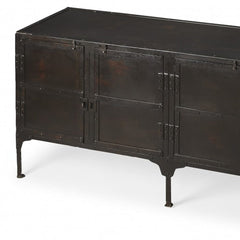 62" Black Iron Sideboard Console Cabinet - Homeroots