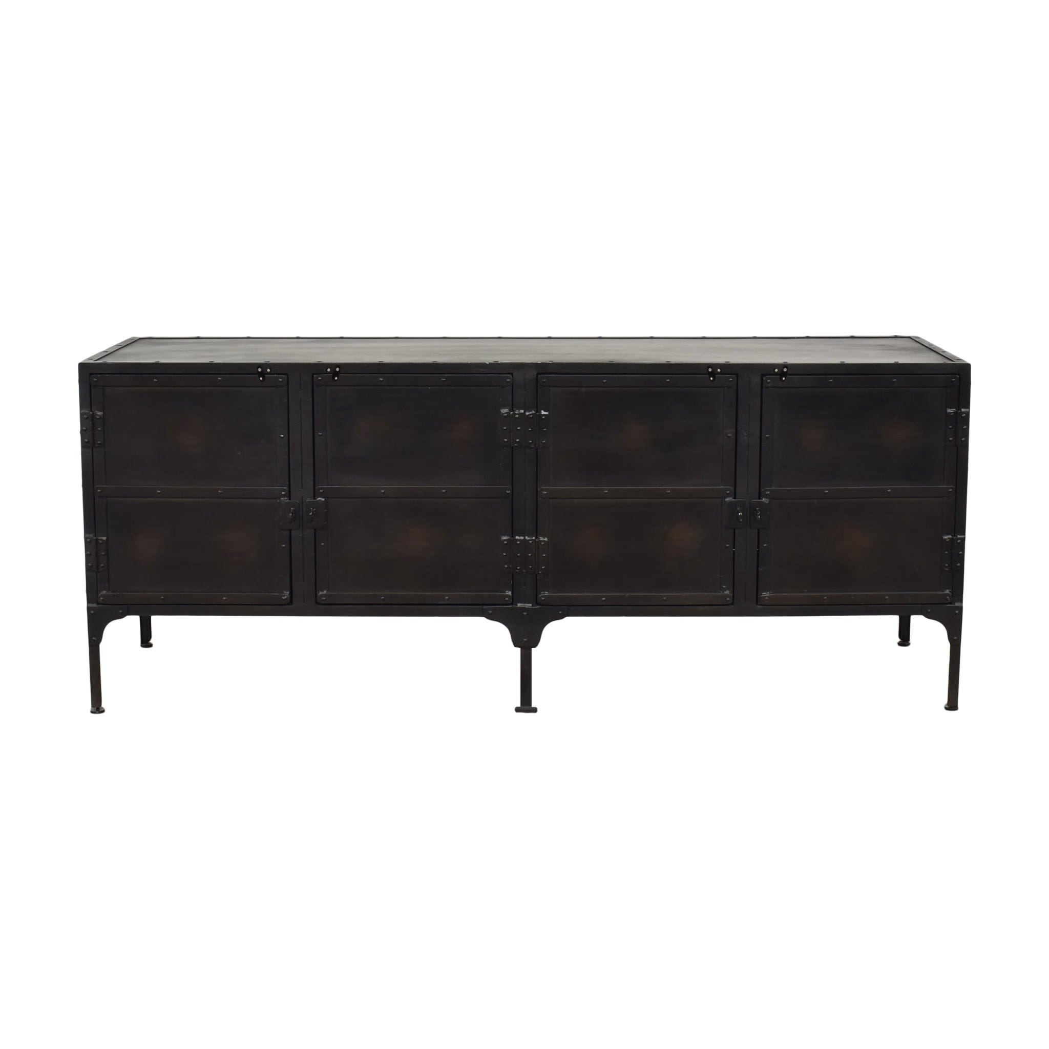 62" Black Iron Sideboard Console Cabinet - Homeroots