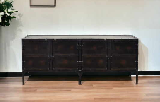 62" Black Iron Sideboard Console Cabinet - Homeroots