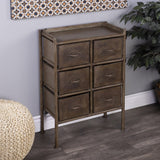 23" Bronze Metal Six Drawer Chest - Homeroots