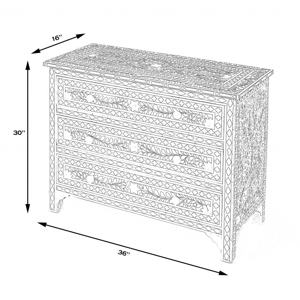 36" Black Manufactured Wood Three Drawer Chest - Homeroots - Flyclothing LLC
