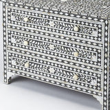 36" Black Manufactured Wood Three Drawer Chest - Homeroots