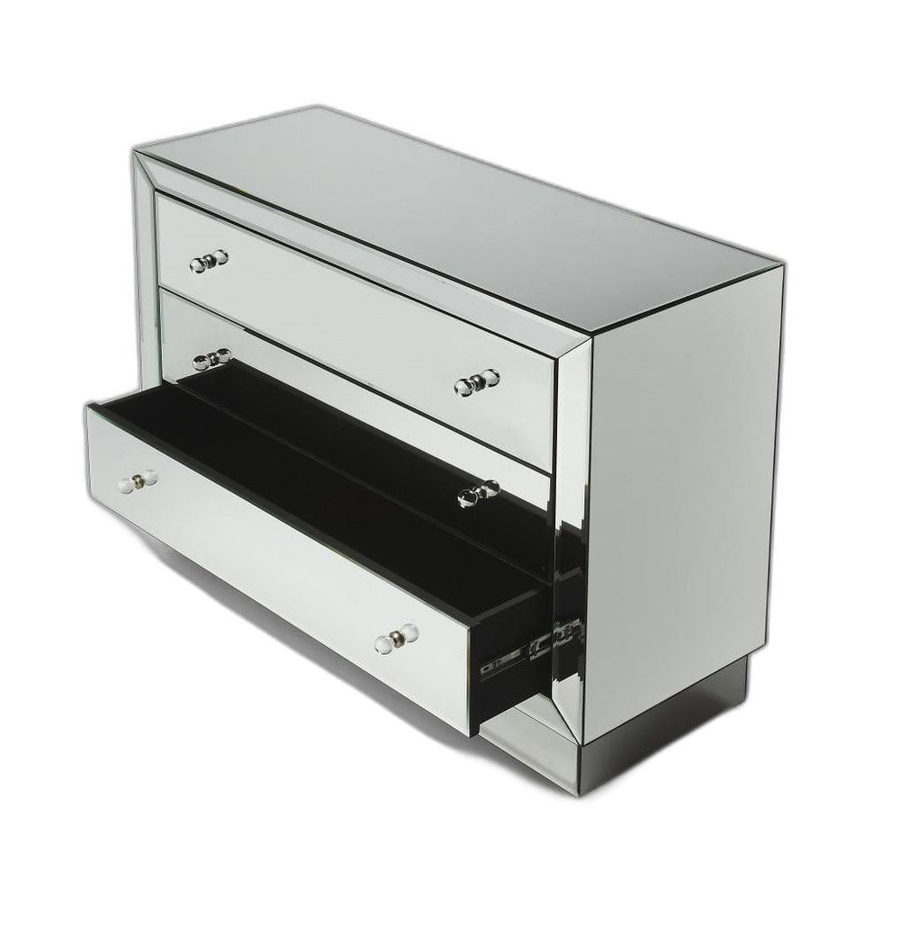 42" Clear Glass Three Drawer Dresser - Homeroots - Flyclothing LLC