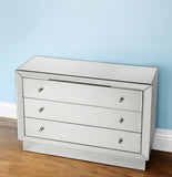 42" Clear Glass Three Drawer Dresser - Homeroots