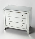 30" Clear Glass Three Drawer Chest - Homeroots