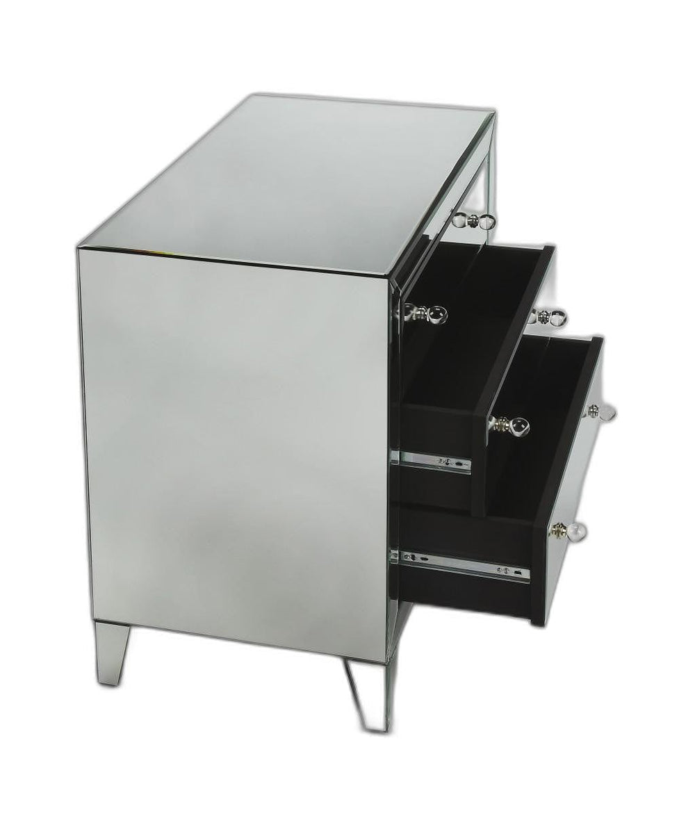 30" Clear Glass Three Drawer Chest - Homeroots