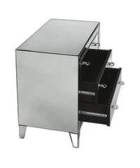 30" Clear Glass Three Drawer Chest