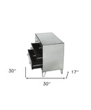 30" Clear Glass Three Drawer Chest - Homeroots