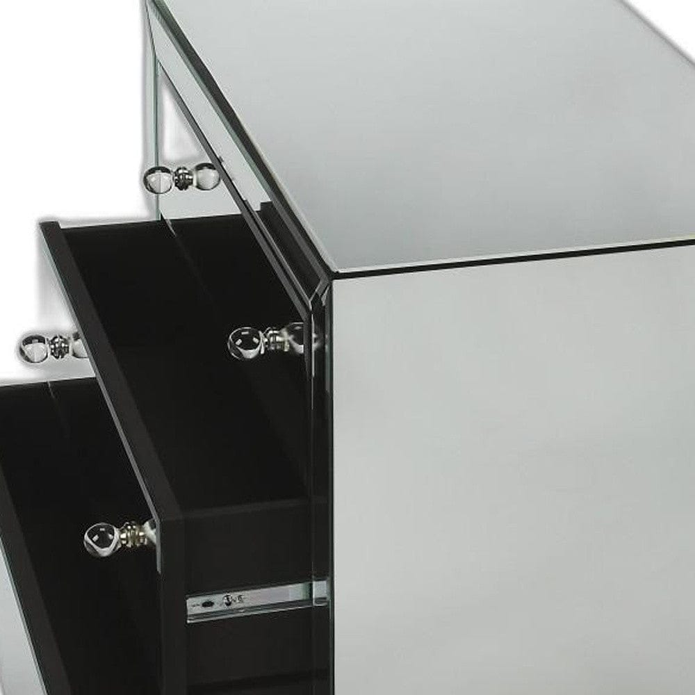 30" Clear Glass Three Drawer Chest - Homeroots