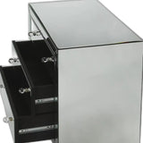 30" Clear Glass Three Drawer Chest - Homeroots