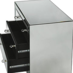30" Clear Glass Three Drawer Chest