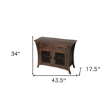 44" Dark Brown Solid Wood Frame Standard Accent Chest With Two Drawers - Homeroots - Flyclothing LLC
