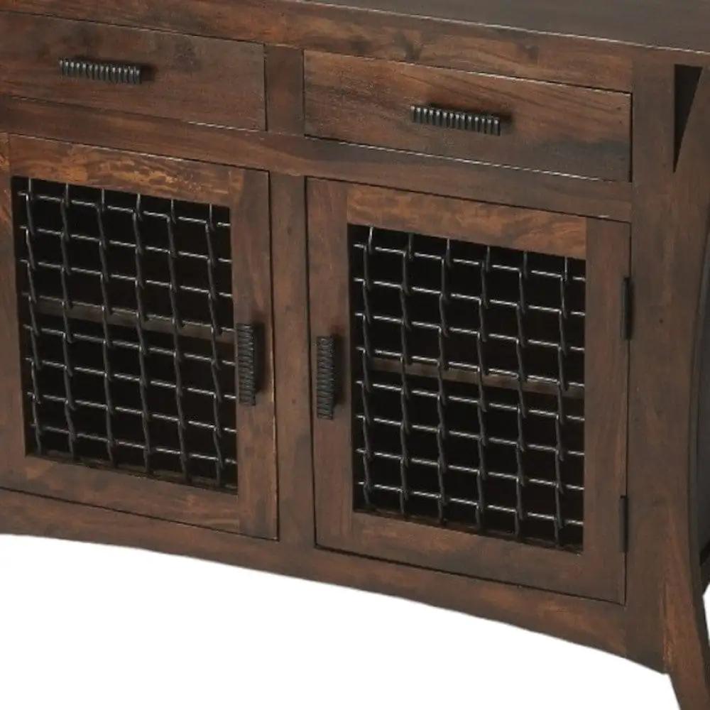 44" Dark Brown Solid Wood Frame Standard Accent Chest With Two Drawers - Homeroots - Flyclothing LLC