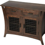 44" Dark Brown Solid Wood Frame Standard Accent Chest With Two Drawers - Homeroots