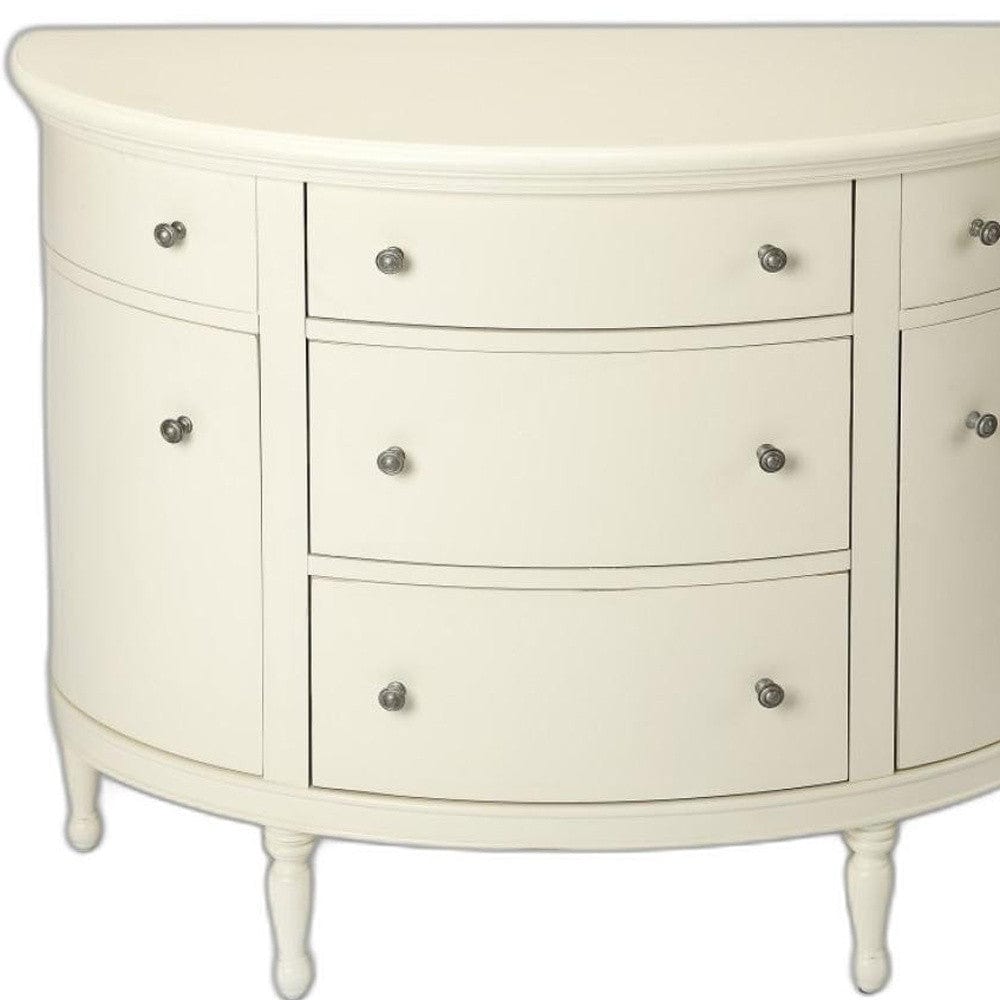 White Demilune Console Chest