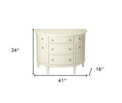 White Demilune Console Chest
