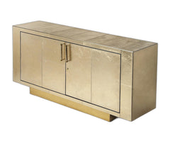 71" Gold Solid Wood Sideboard With Two Doors - Homeroots