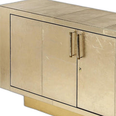 71" Gold Solid Wood Sideboard With Two Doors - Homeroots