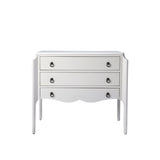 34" White Solid and Manufactured Wood Three Drawer Standard Chest - Homeroots