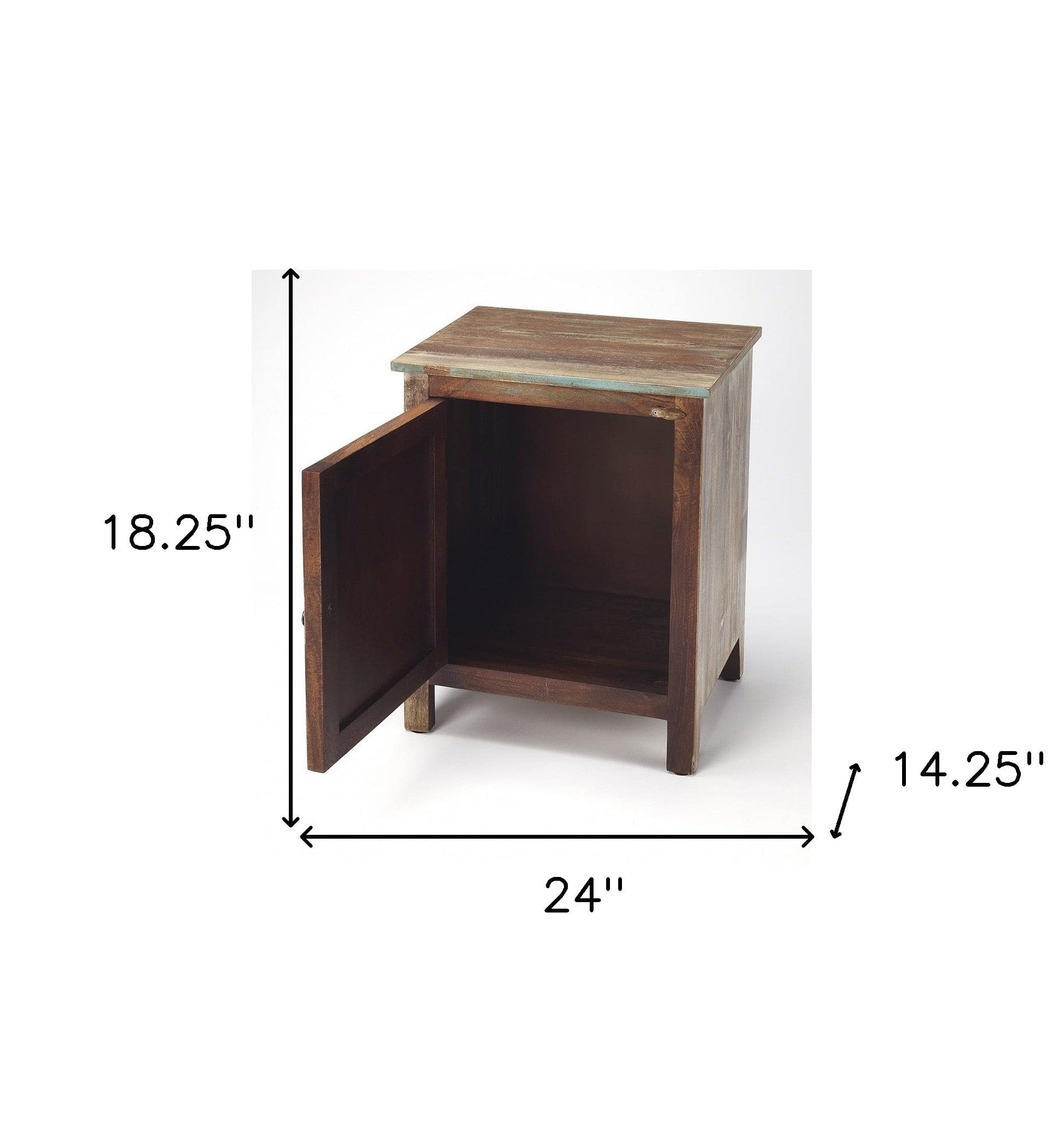 18" Brown Standard Accent Cabinet - Homeroots