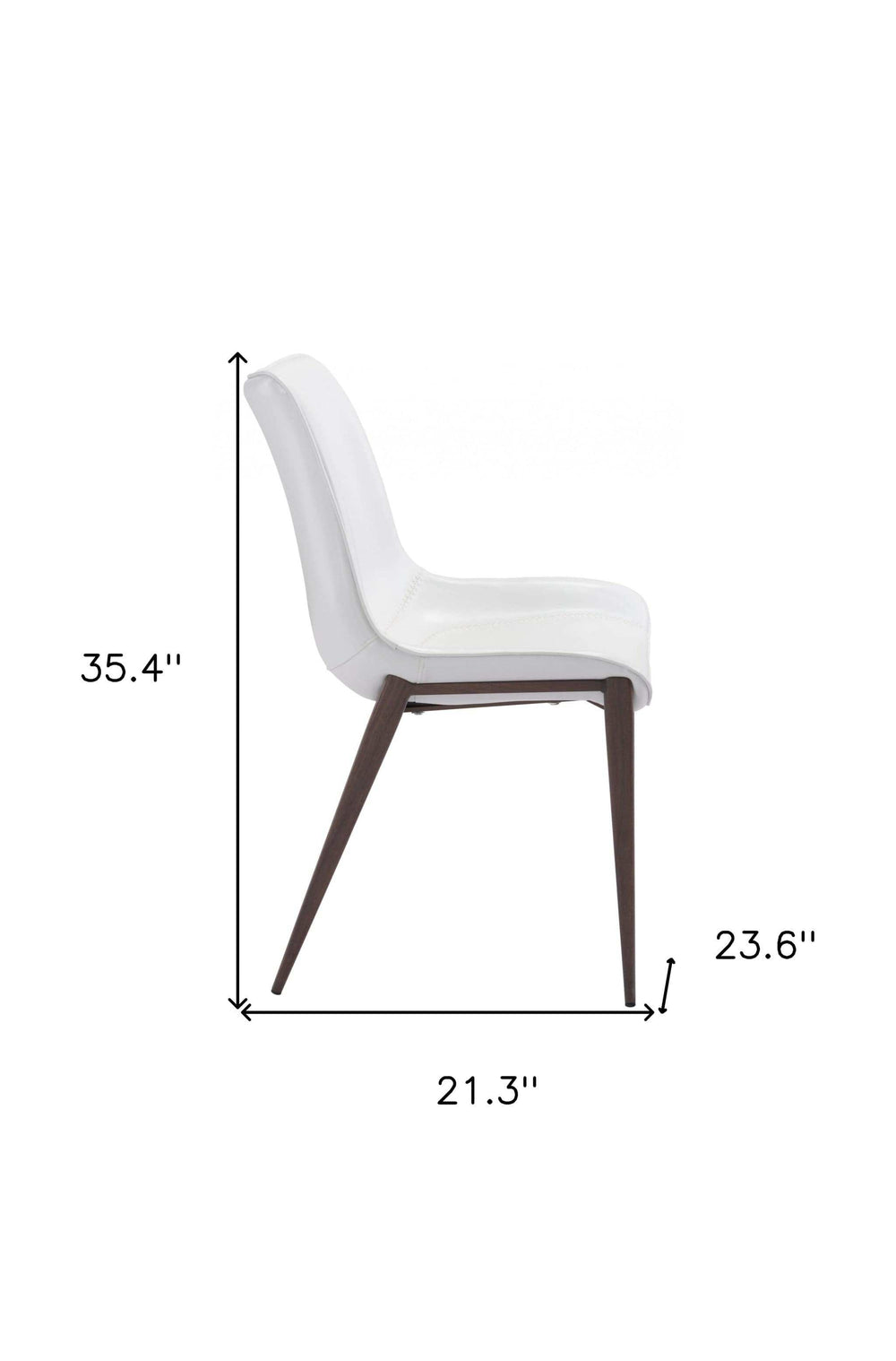 Stich White Faux Leather Side or Dining Chairs Set of 2 Chairs - Homeroots - Flyclothing LLC