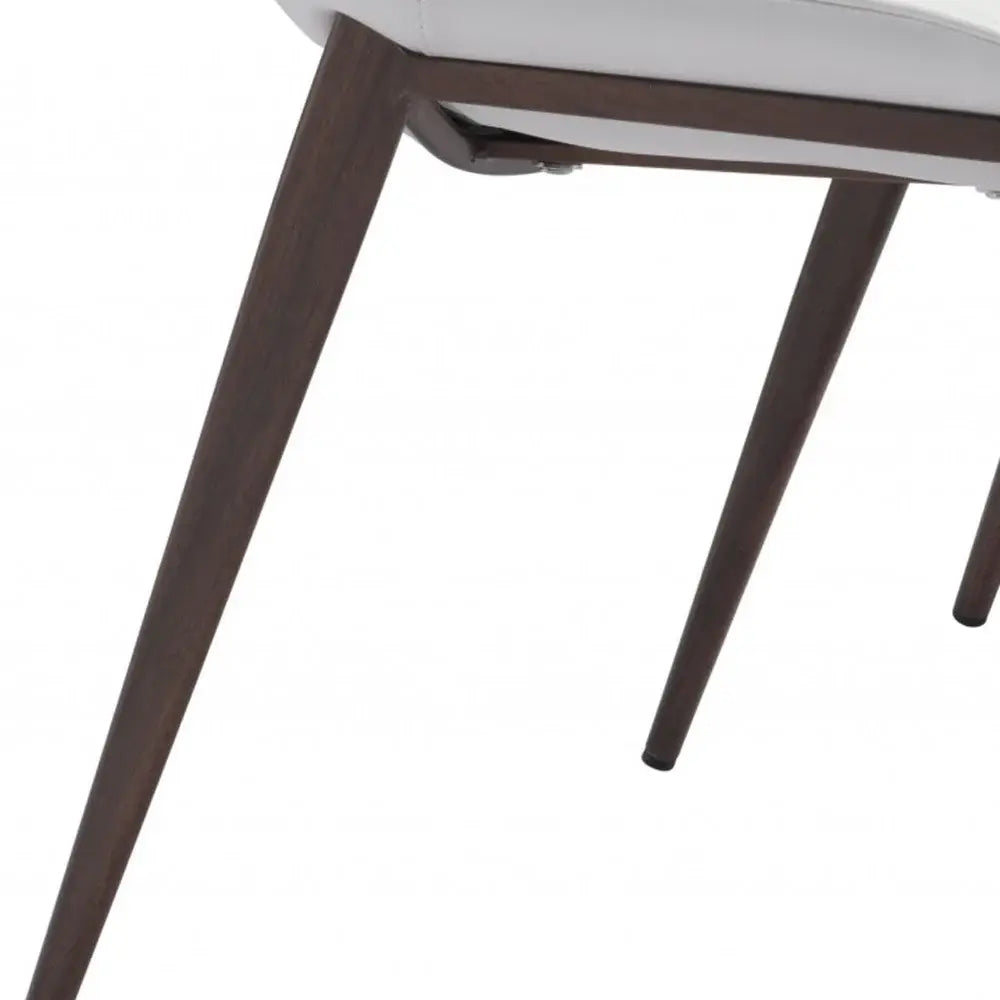 Stich White Faux Leather Side or Dining Chairs Set of 2 Chairs - Homeroots - Flyclothing LLC