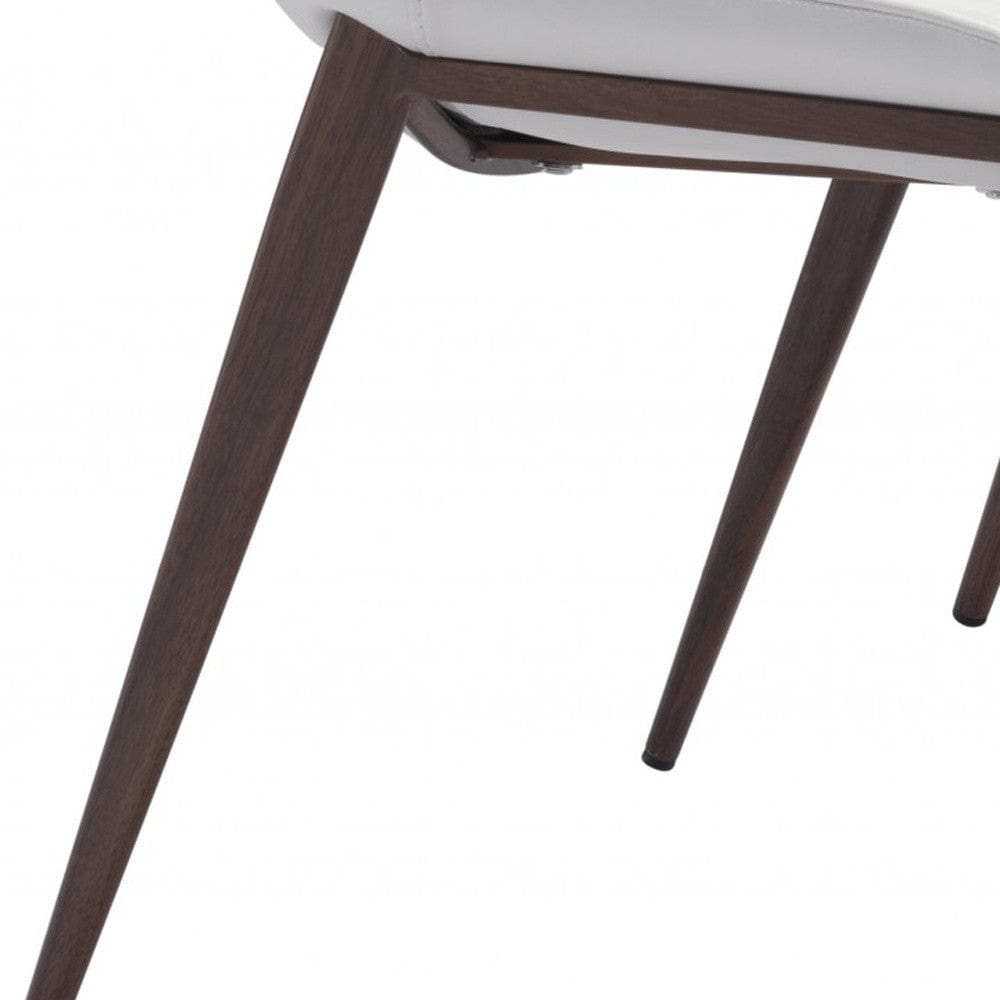 Stich White Faux Leather Side or Dining Chairs Set of 2 Chairs - Homeroots - Flyclothing LLC