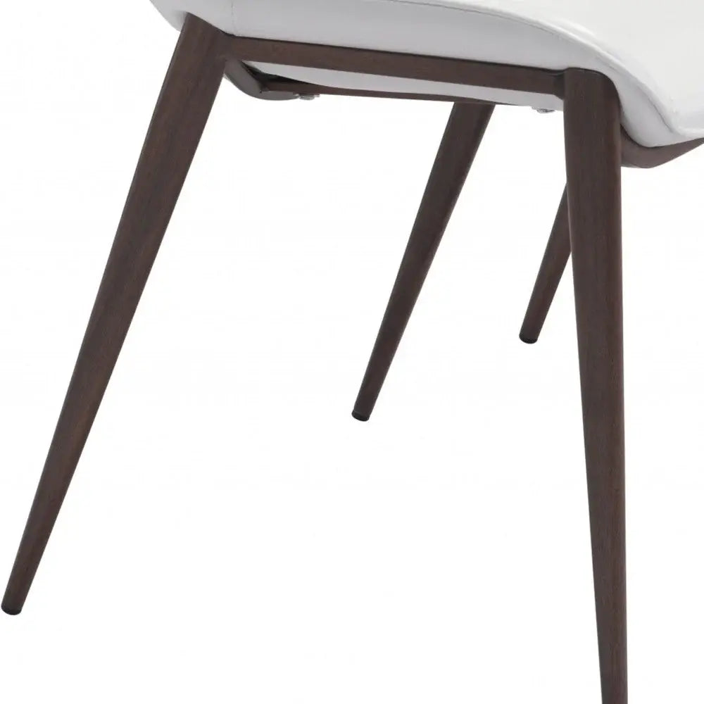 Stich White Faux Leather Side or Dining Chairs Set of 2 Chairs - Homeroots - Flyclothing LLC