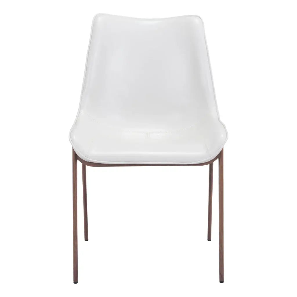 Stich White Faux Leather Side or Dining Chairs Set of 2 Chairs - Homeroots - Flyclothing LLC