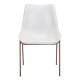 Stich White Faux Leather Side or Dining Chairs Set of 2 Chairs - Homeroots - Flyclothing LLC