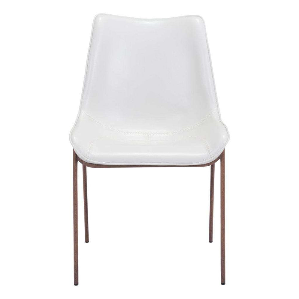 Stich White Faux Leather Side or Dining Chairs Set of 2 Chairs - Homeroots - Flyclothing LLC