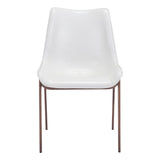 Stich White Faux Leather Side or Dining Chairs Set of 2 Chairs - Homeroots