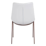 Stich White Faux Leather Side or Dining Chairs Set of 2 Chairs - Homeroots - Flyclothing LLC