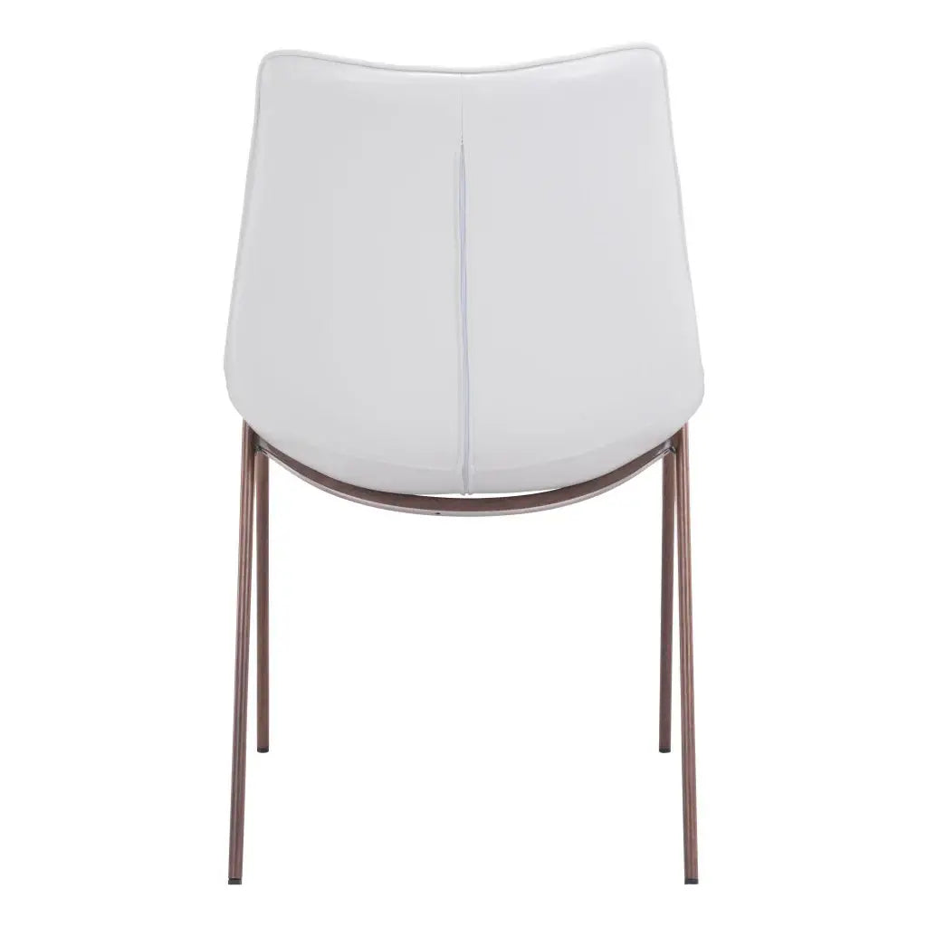 Stich White Faux Leather Side or Dining Chairs Set of 2 Chairs - Homeroots - Flyclothing LLC