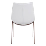 Stich White Faux Leather Side or Dining Chairs Set of 2 Chairs - Homeroots