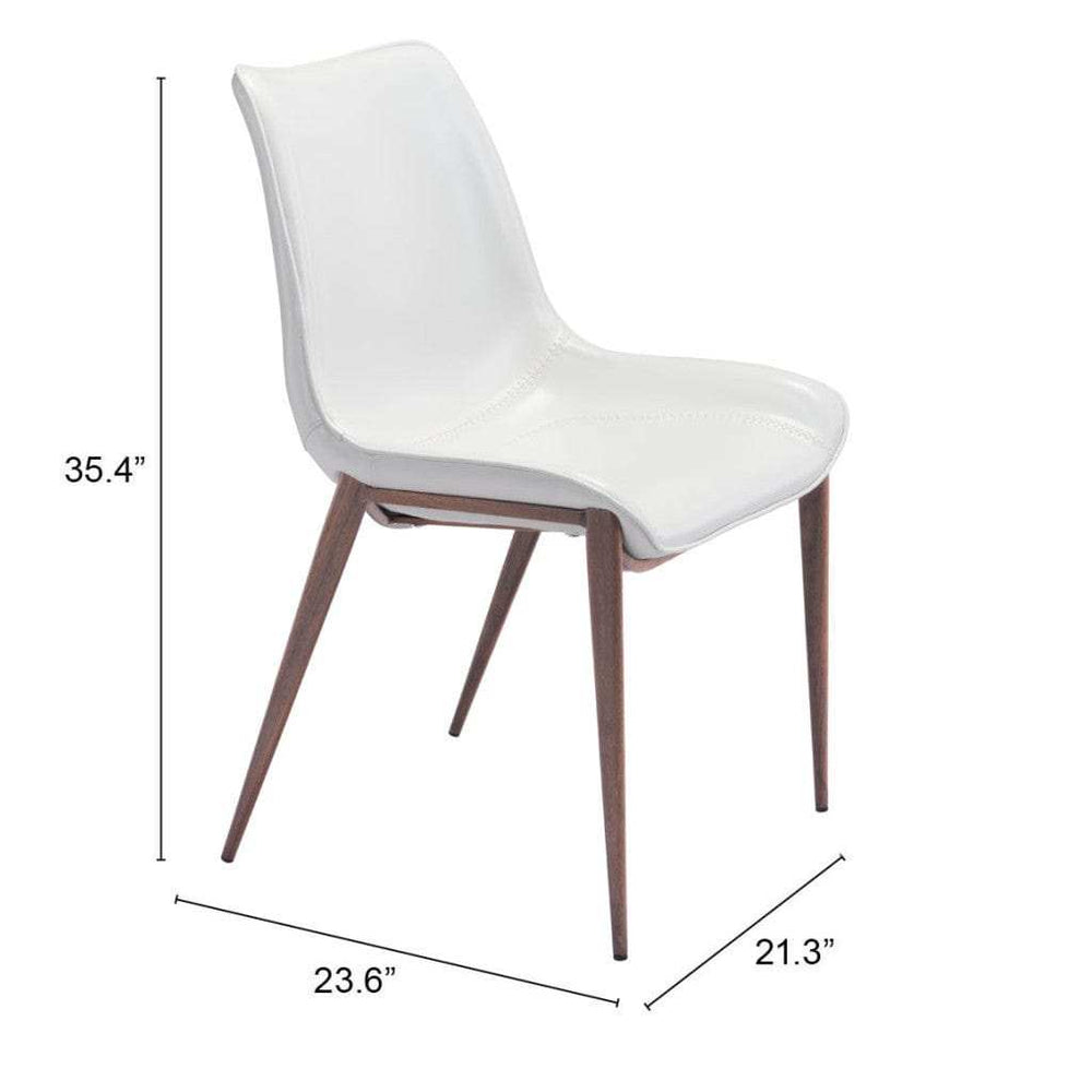 Stich White Faux Leather Side or Dining Chairs Set of 2 Chairs - Homeroots - Flyclothing LLC