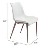 Stich White Faux Leather Side or Dining Chairs Set of 2 Chairs - Homeroots - Flyclothing LLC