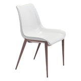 Stich White Faux Leather Side or Dining Chairs Set of 2 Chairs - Homeroots