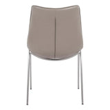 Set of Two Gray And Silver Upholstered Faux Leather Dining Side Chairs - Homeroots - Flyclothing LLC